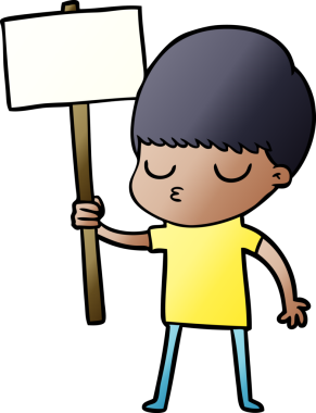 Bir insan tarafından çizilmiş sakin çocuk çizgi filmi.