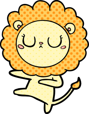 Bir insan tarafından çizilmiş çizgi film aslan dansı.