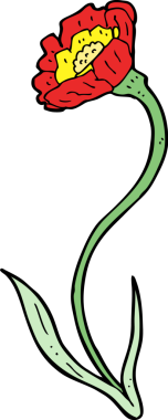 Bir insan tarafından çizilmiş karikatür çiçeği