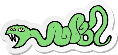 Bir insan tarafından çizilmiş çizgi film yılanının çıkartması.