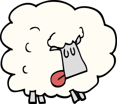 Bir insan tarafından çizilmiş komik koyunlar.