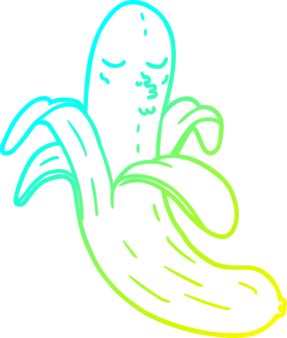 Bir insan tarafından çizilmiş en iyi kalitede organik muz çizgi çizimi.