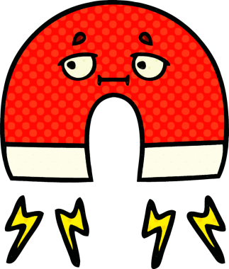 bir insan tarafından çizilmiş bir mıknatısın çizgi roman tarzı