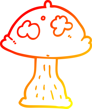 Bir insan tarafından çizilmiş bir mantarın sıcak gradyan çizimi