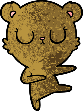 Bir insan tarafından çizilmiş barışçıl ayı yavrusu.