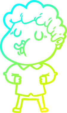 Bir insan tarafından çizilmiş bir çizgi film karakterinin çizimi.