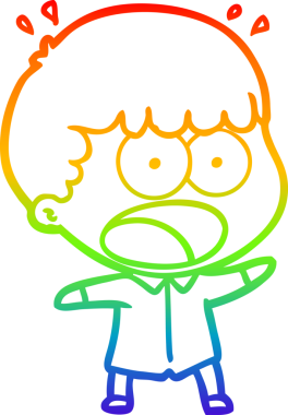 gökkuşağı gradyanı çizimi bir insan tarafından çizilmiş şok bir adam