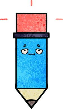 Bir insan tarafından çizilmiş bir kalemin retro grunge doku karikatürü