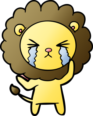 Bir insan tarafından çizilmiş ağlayan bir aslan.