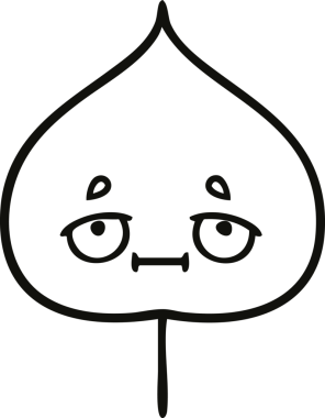 Bir insan tarafından çizilmiş dışavurumsal yaprağın çizgi çizimi