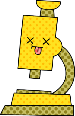 bir insan tarafından çizilmiş mikroskop tarzı çizgi roman