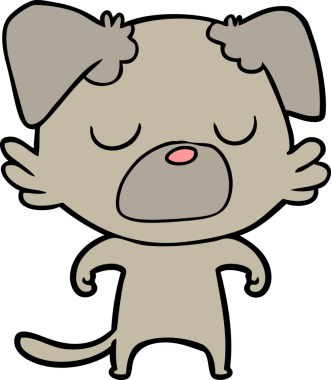 Bir insan tarafından çizilmiş çizgi film köpeği.