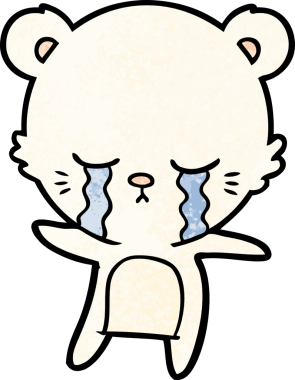 Ağlayan kutup ayısı bir insan tarafından çizilmiş.