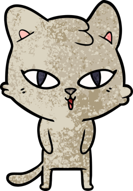 Bir insan tarafından çizilmiş çizgi film kedisi.