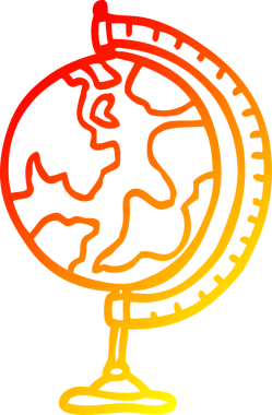 Bir insan tarafından çizilmiş bir karikatür dünyasının sıcak çizgi çizimi