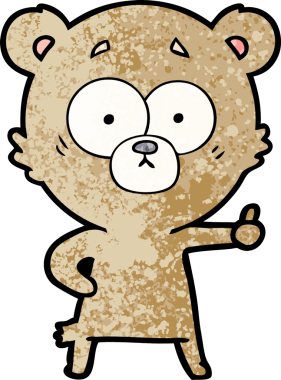 Bir insan tarafından çizilmiş bir çizgi film karakteri.