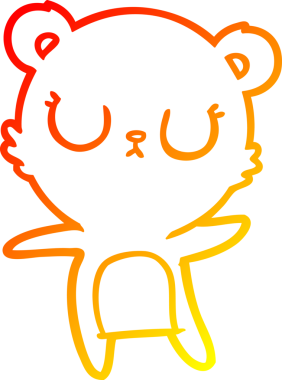 Bir insan tarafından çizilmiş barışçıl bir kutup ayısının sıcak çizgi çizimi