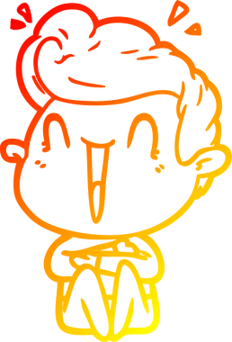 Bir insan tarafından çizilmiş, heyecanlı bir çizgi film çizimi.