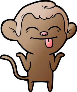 Bir insan tarafından çizilmiş komik çizgi maymun.