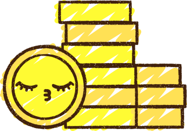 Bir insan tarafından çizilmiş bozuk para yığını tebeşiri