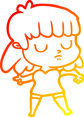 Bir insan tarafından çizilmiş bir çizgi film karakterinin sıcak çizgi çizimi