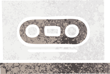 Bir insan tarafından çizilmiş retro illüstrasyon tarzı bir kaset.