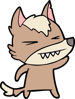 Bir insan tarafından çizilmiş kızgın kurt çizgi filmi.