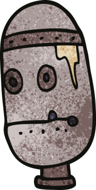 bir insan tarafından çizilmiş robot kafası.