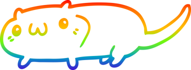 gökkuşağı gradyanı çizimi bir insan tarafından çizilmiş çizgi film kedisi