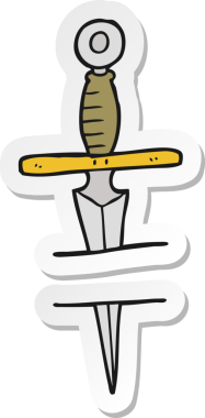 Bir insan tarafından çizilmiş karikatür hançer dövme sembolü.