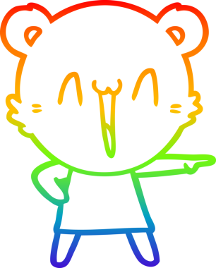 gökkuşağı gradyanı çizimi bir insan tarafından çizilmiş mutlu ayı karikatürü