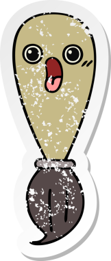 Bir insan tarafından çizilmiş karikatür fırçasının sıkıntılı çıkartması.