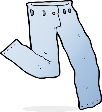 Bir insan tarafından çizilmiş karikatür pantolonu.