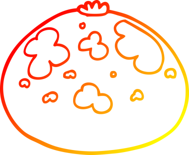 Bir insan tarafından çizilmiş bir kabağın sıcak gradyan çizimi