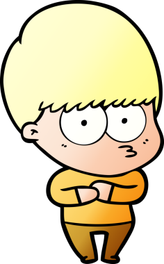 Bir insan tarafından çizilmiş sinirli çizgi film çocuğu.