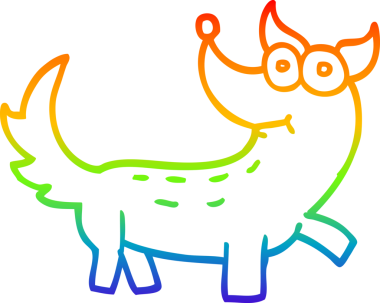 gökkuşağı gradyan çizimi bir insan tarafından çizilmiş bir çizgi köpek