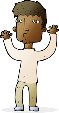 Bir insan tarafından çizilmiş endişeli bir adam.