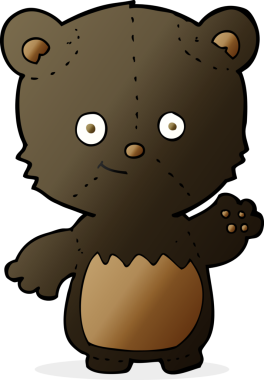 Bir insan tarafından çizilmiş siyah sakallı yavru.