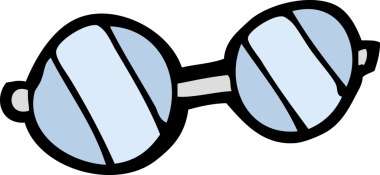 Bir insan tarafından çizilmiş çizgi film gözlükleri.