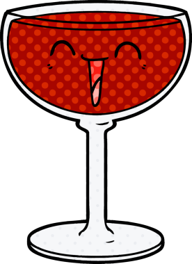 Bir insan tarafından çizilmiş bir şarap kadehi.