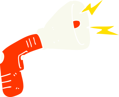 Bir insan tarafından çizilmiş megafonun düz renk çizimi