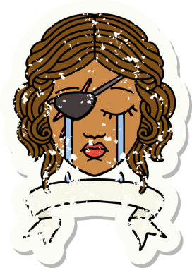 Retro Dövme Tarzı Ağlayan İnsan Haydut Bir insan tarafından çizilmiş pankartıyla