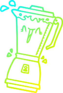 Bir insan tarafından çizilmiş dönen çizgi film yemek işlemcisinin soğuk gradyan çizgisi.