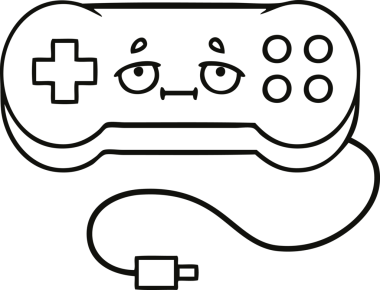 bir insan tarafından çizilmiş bir oyun denetleyicisinin çizgi çizimi