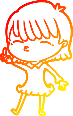 Bir insan tarafından çizilmiş bir karikatür kadın çizimi