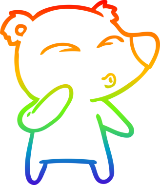 gökkuşağı gradyan çizgi çizimi bir insan tarafından çizilmiş bir karikatür ıslık ayı