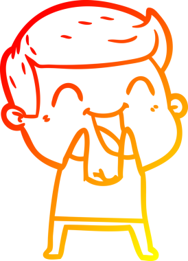 Bir insan tarafından çizilmiş gülen çizgi film karakterinin sıcak çizgi çizimi