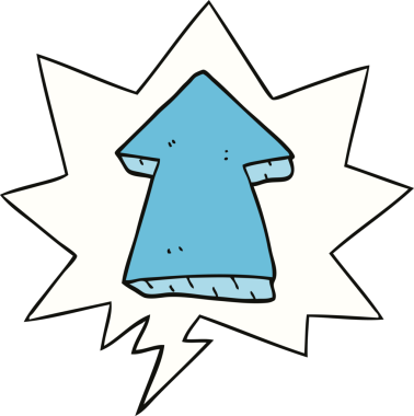 bir insan tarafından çizilmiş konuşma balonlu bir ok.