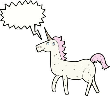 Bir insan tarafından çizilmiş tek boynuzlu at.