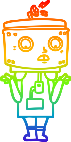 gökkuşağı gradyan çizimi bir insan tarafından çizilen robot çizimi